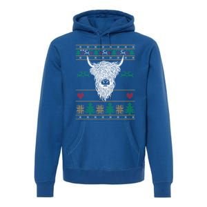 Cool Highland Cow Ugly Christmas Sweater Funny Animal Lover Cool Gift Premium Hoodie