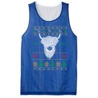 Cool Highland Cow Ugly Christmas Sweater Funny Animal Lover Cool Gift Mesh Reversible Basketball Jersey Tank