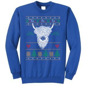 Cool Highland Cow Ugly Christmas Sweater Funny Animal Lover Cool Gift Tall Sweatshirt