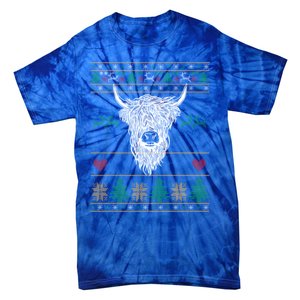 Cool Highland Cow Ugly Christmas Sweater Funny Animal Lover Cool Gift Tie-Dye T-Shirt