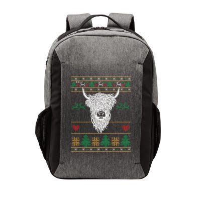 Cool Highland Cow Ugly Christmas Sweater Funny Animal Lover Cool Gift Vector Backpack
