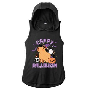 Cappy Halloween Cute Capybara Halloween Ladies PosiCharge Tri-Blend Wicking Draft Hoodie Tank