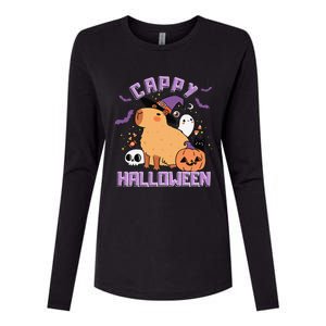 Cappy Halloween Cute Capybara Halloween Womens Cotton Relaxed Long Sleeve T-Shirt