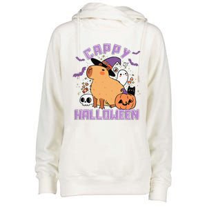 Cappy Halloween Cute Capybara Halloween Womens Funnel Neck Pullover Hood