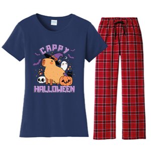 Cappy Halloween Cute Capybara Halloween Women's Flannel Pajama Set