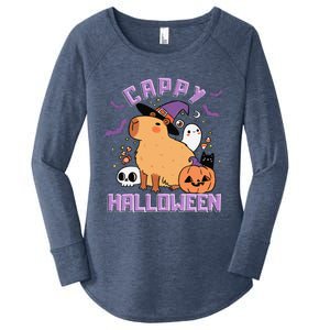 Cappy Halloween Cute Capybara Halloween Women's Perfect Tri Tunic Long Sleeve Shirt