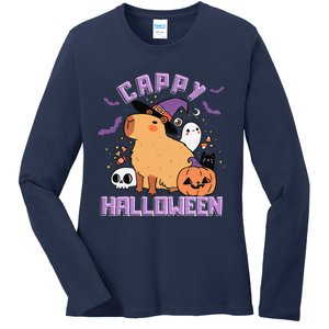 Cappy Halloween Cute Capybara Halloween Ladies Long Sleeve Shirt