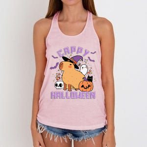 Cappy Halloween Cute Capybara Halloween Women's Knotted Racerback Tank