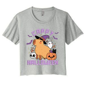 Cappy Halloween Cute Capybara Halloween Women's Crop Top Tee