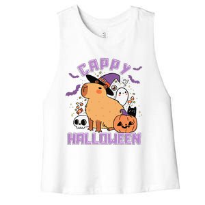 Cappy Halloween Cute Capybara Halloween Women's Racerback Cropped Tank