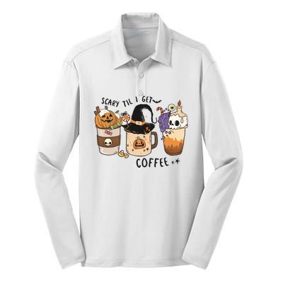 Coffee Halloween Silk Touch Performance Long Sleeve Polo