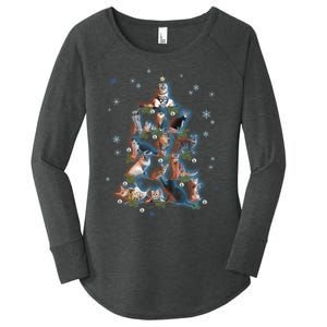 Classic Holiday Cat And Kitten Christmas Ree Women's Perfect Tri Tunic Long Sleeve Shirt