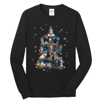 Classic Holiday Cat And Kitten Christmas Ree Tall Long Sleeve T-Shirt