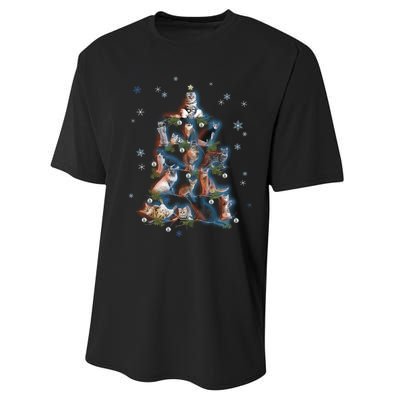 Classic Holiday Cat And Kitten Christmas Ree Performance Sprint T-Shirt