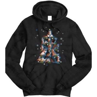 Classic Holiday Cat And Kitten Christmas Ree Tie Dye Hoodie