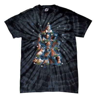 Classic Holiday Cat And Kitten Christmas Ree Tie-Dye T-Shirt