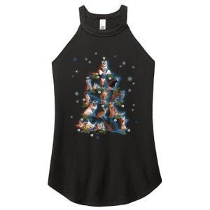 Classic Holiday Cat And Kitten Christmas Ree Women's Perfect Tri Rocker Tank