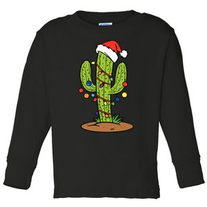 Cactus Holiday Christmas Tree Toddler Long Sleeve Shirt