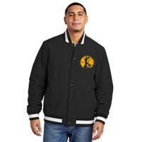 Coon Hound Dog Treeing A Raccoon Howling Fun Coon Hunting Insulated Varsity Jacket