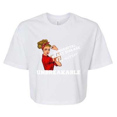 Congenital Heart Disease Warrior Unbreakable Wear Red Day Gift Bella+Canvas Jersey Crop Tee