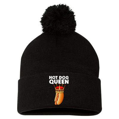 Cute Hot Dog Design For Women Sausage Hotdog Lovers Pom Pom 12in Knit Beanie