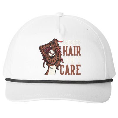 Catcher Hair Don't Care | Funny Softball Catcher Snapback Five-Panel Rope Hat