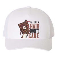 Catcher Hair Don't Care | Funny Softball Catcher Yupoong Adult 5-Panel Trucker Hat