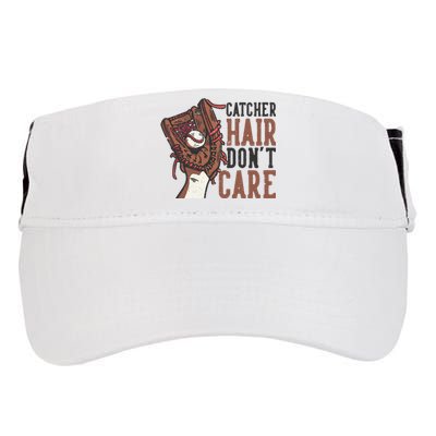 Catcher Hair Don't Care | Funny Softball Catcher Adult Drive Performance Visor