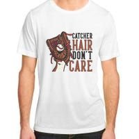 Catcher Hair Don't Care | Funny Softball Catcher Adult ChromaSoft Performance T-Shirt