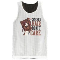 Catcher Hair Don't Care | Funny Softball Catcher Mesh Reversible Basketball Jersey Tank