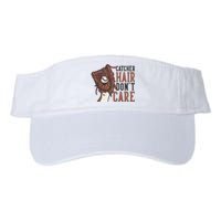 Catcher Hair Don't Care | Funny Softball Catcher Valucap Bio-Washed Visor