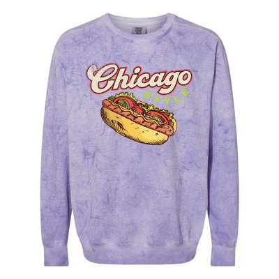 Chicago Hot Dog Hotdog Tourist Summer Souvenir Travel Colorblast Crewneck Sweatshirt