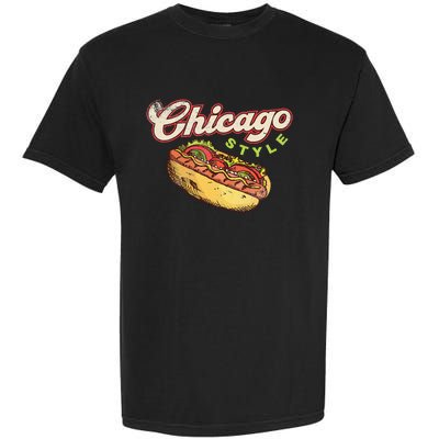 Chicago Hot Dog Hotdog Tourist Summer Souvenir Travel Garment-Dyed Heavyweight T-Shirt