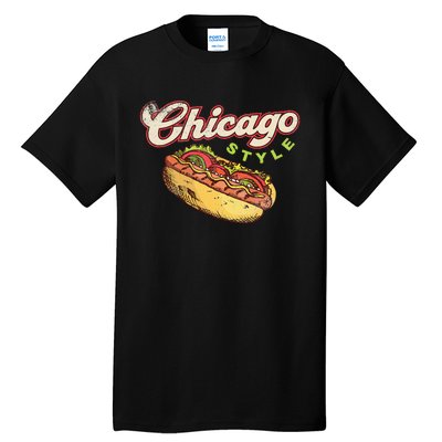 Chicago Hot Dog Hotdog Tourist Summer Souvenir Travel Tall T-Shirt