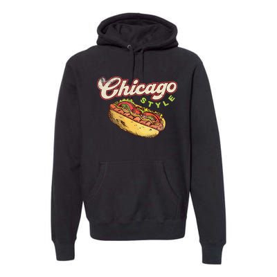 Chicago Hot Dog Hotdog Tourist Summer Souvenir Travel Premium Hoodie