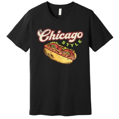 Chicago Hot Dog Hotdog Tourist Summer Souvenir Travel Premium T-Shirt