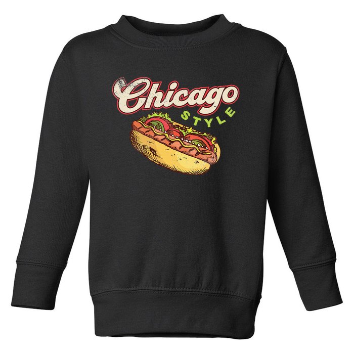 Chicago Hot Dog Hotdog Tourist Summer Souvenir Travel Toddler Sweatshirt