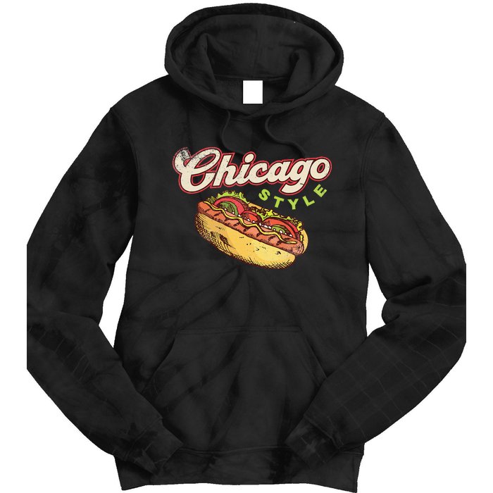 Chicago Hot Dog Hotdog Tourist Summer Souvenir Travel Tie Dye Hoodie