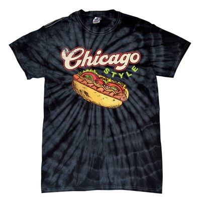 Chicago Hot Dog Hotdog Tourist Summer Souvenir Travel Tie-Dye T-Shirt