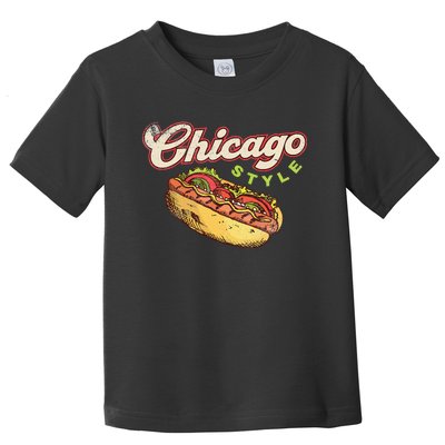 Chicago Hot Dog Hotdog Tourist Summer Souvenir Travel Toddler T-Shirt