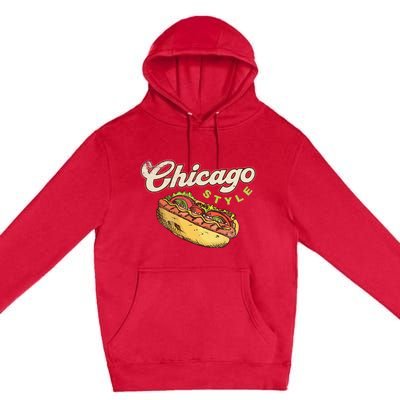 Chicago Hot Dog Hotdog Tourist Summer Souvenir Travel Premium Pullover Hoodie