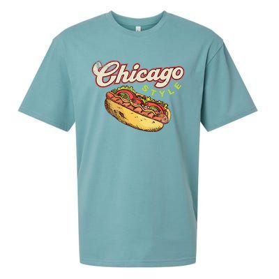 Chicago Hot Dog Hotdog Tourist Summer Souvenir Travel Sueded Cloud Jersey T-Shirt