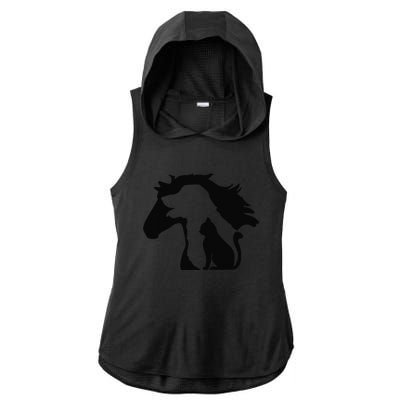 Cute Horse Dog Cat Lover Tee Funny Mothers Day Ladies PosiCharge Tri-Blend Wicking Draft Hoodie Tank