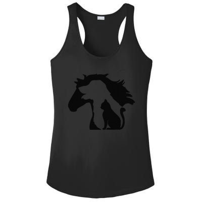 Cute Horse Dog Cat Lover Tee Funny Mothers Day Ladies PosiCharge Competitor Racerback Tank