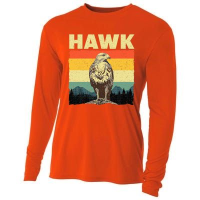 Cute Hawk Design Bird Vintage Hawk Lovers Cooling Performance Long Sleeve Crew