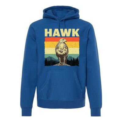 Cute Hawk Design Bird Vintage Hawk Lovers Premium Hoodie