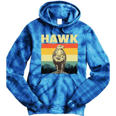 Cute Hawk Design Bird Vintage Hawk Lovers Tie Dye Hoodie