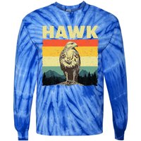 Cute Hawk Design Bird Vintage Hawk Lovers Tie-Dye Long Sleeve Shirt