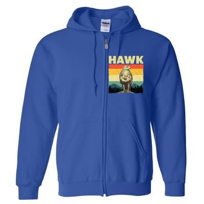 Cute Hawk Design Bird Vintage Hawk Lovers Full Zip Hoodie