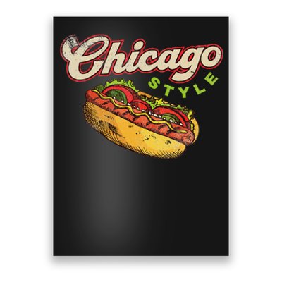 Chicago Hot Dog Hotdog Tourist Summer Souvenir Travel Poster